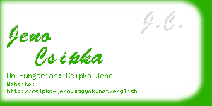 jeno csipka business card