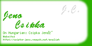 jeno csipka business card